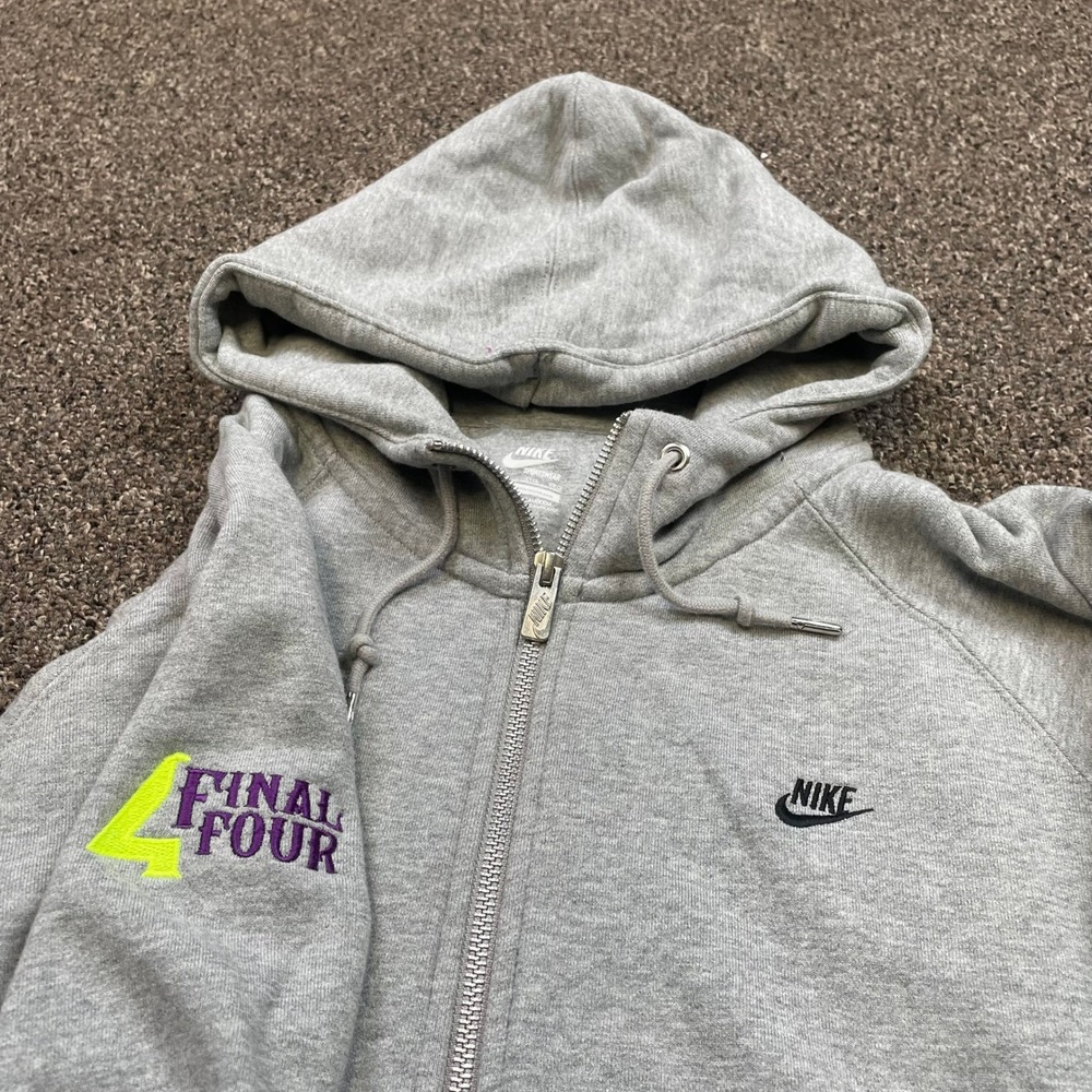 Nike Final Four Full Zip Hoodie Mens XXL Gray Sportswear Fleece Jacket Logo